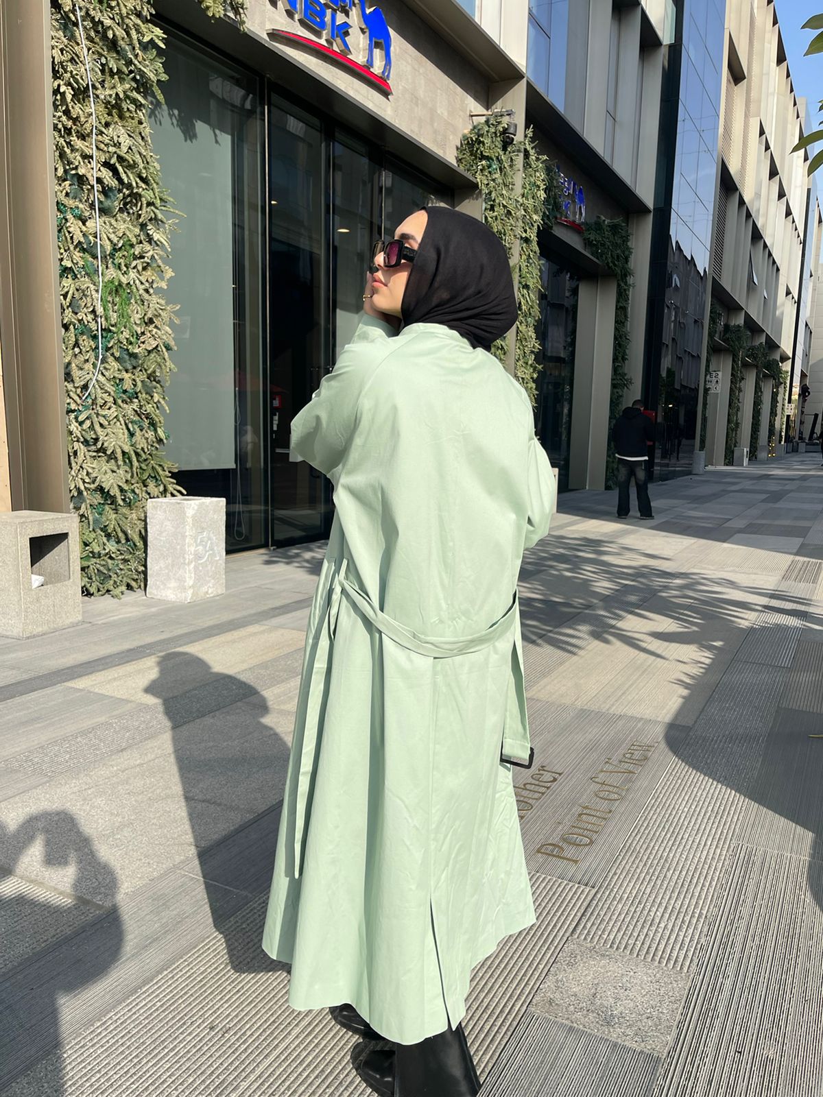 Gabardine Trench coat- Mint