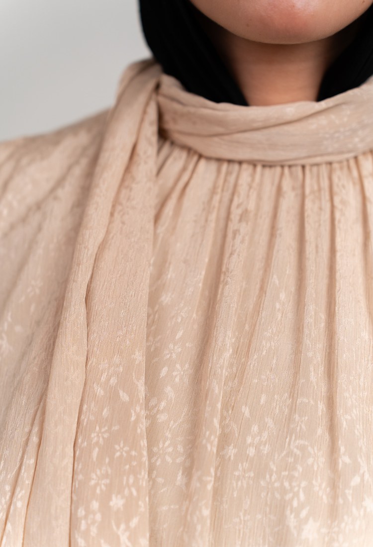 printed chiffon blouse - Beige