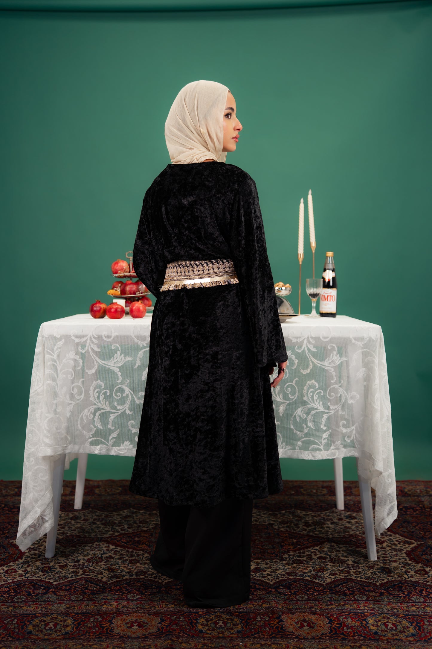Velvet Kaftan- Black