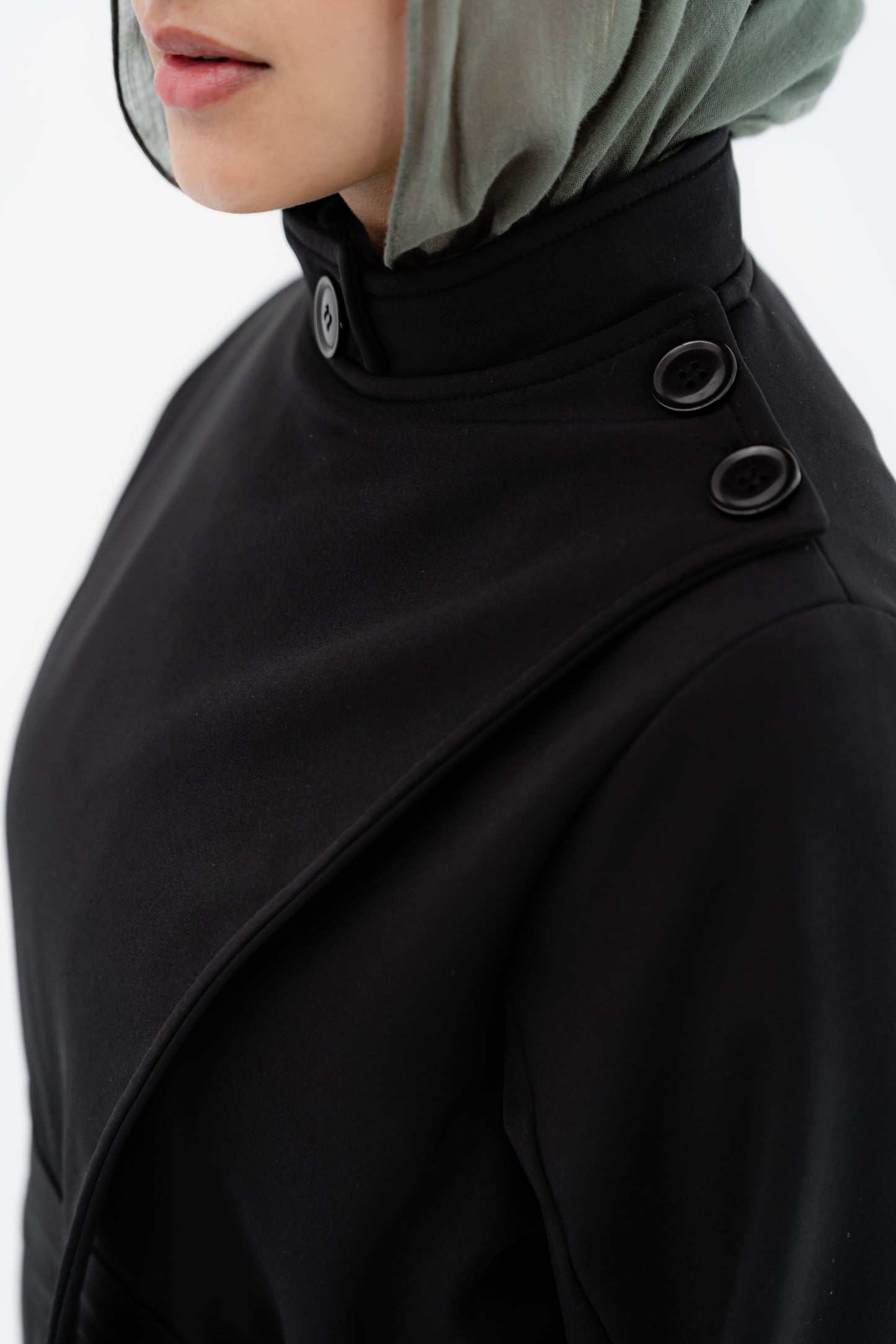 Elegant Wrap Belted Coat -Black