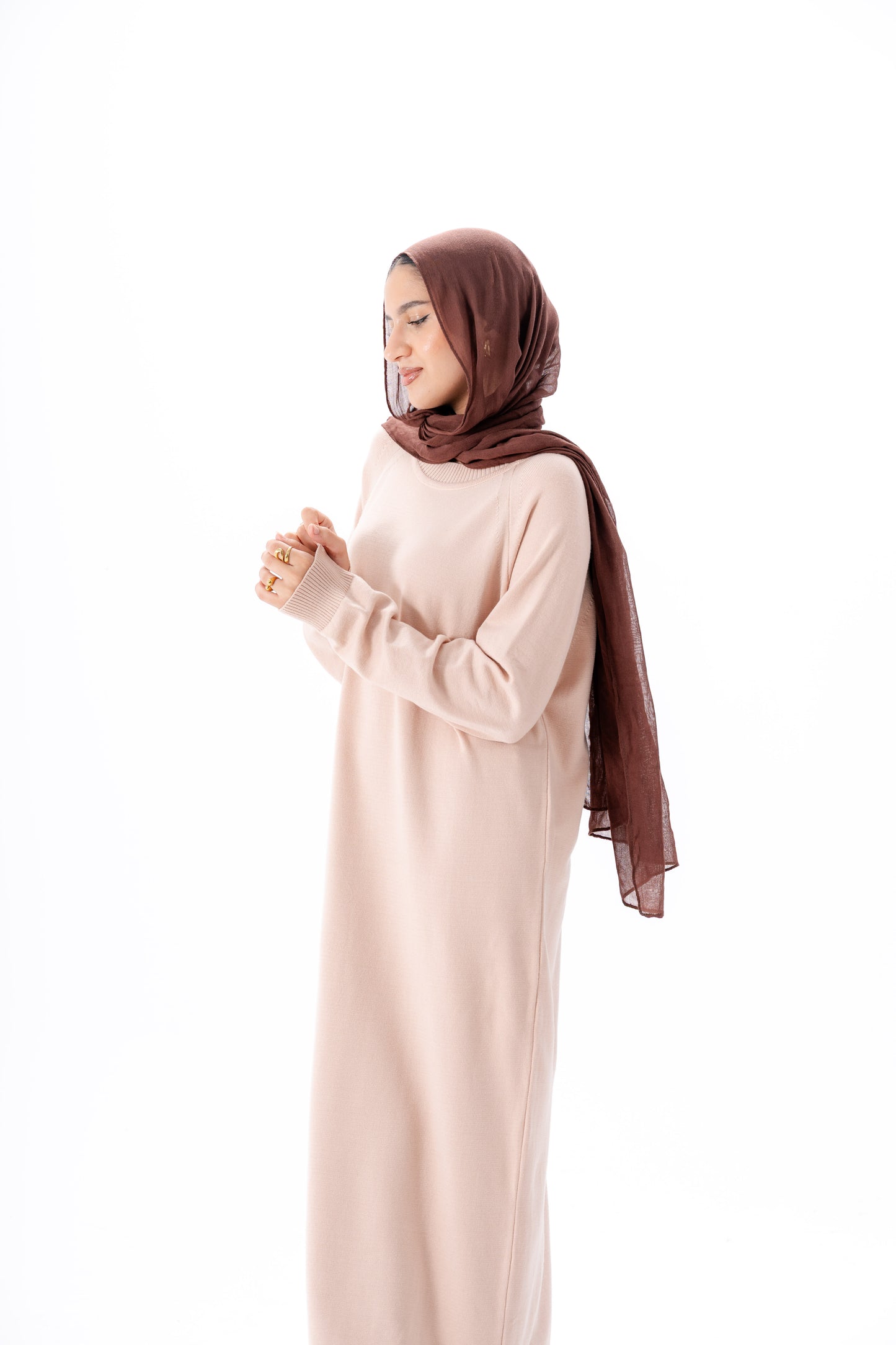 Long Basic Dress -Light Beige