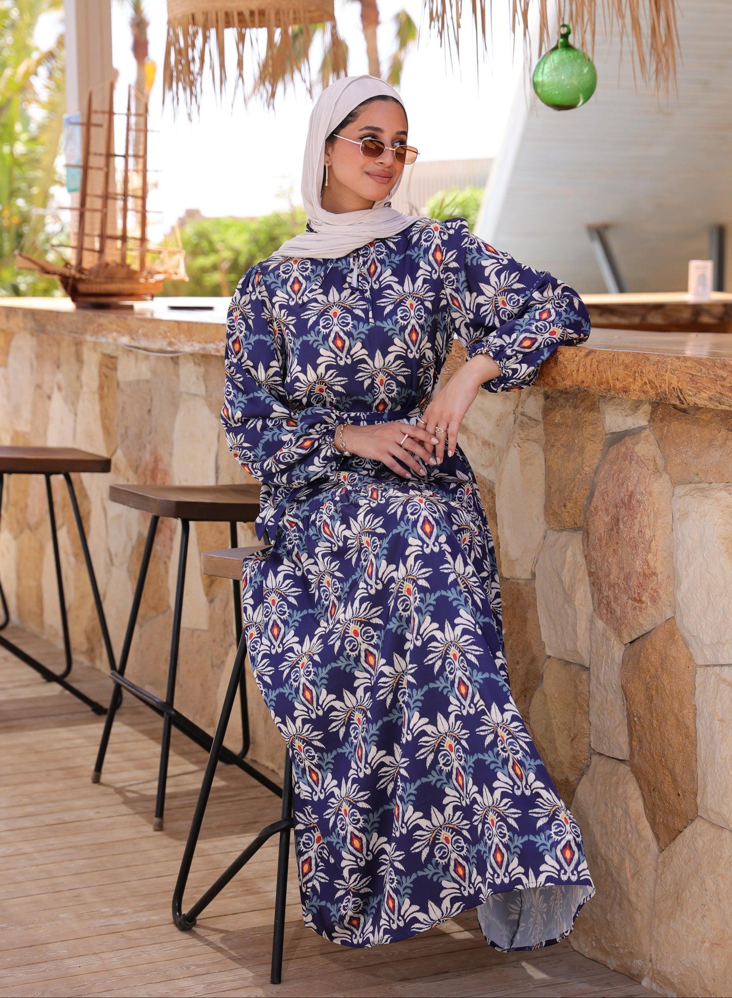 فستان ساتان منسدل - نيفي 