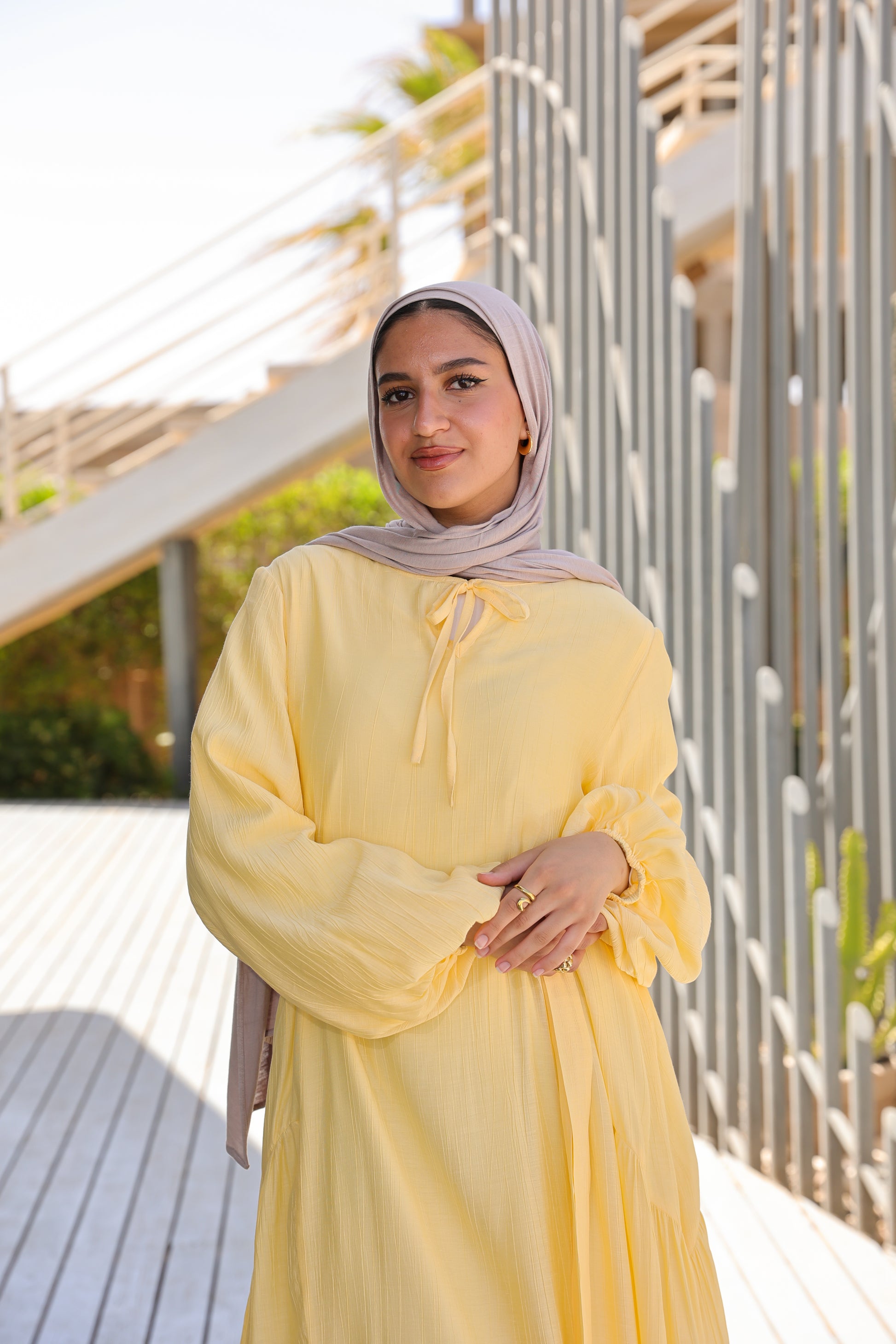Side Ruffles Dress - Yellow