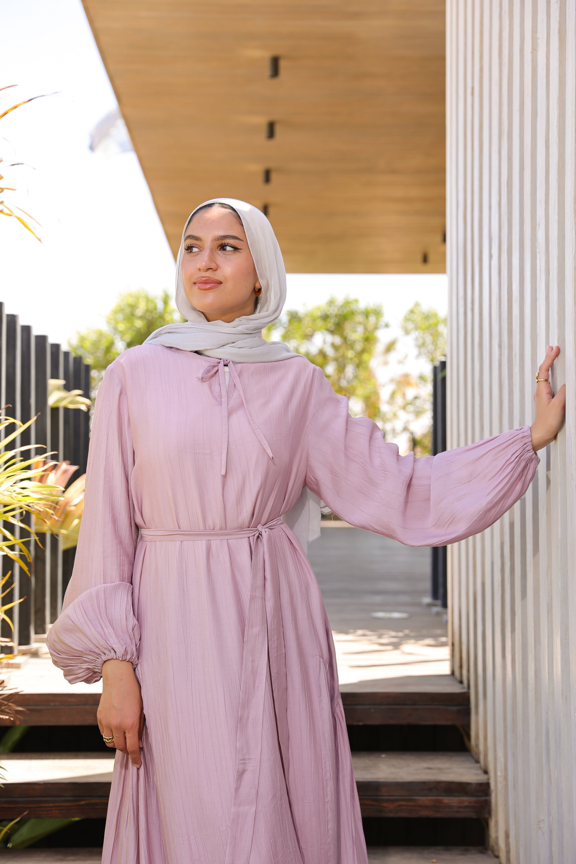 Side Ruffles Dress - Lilac