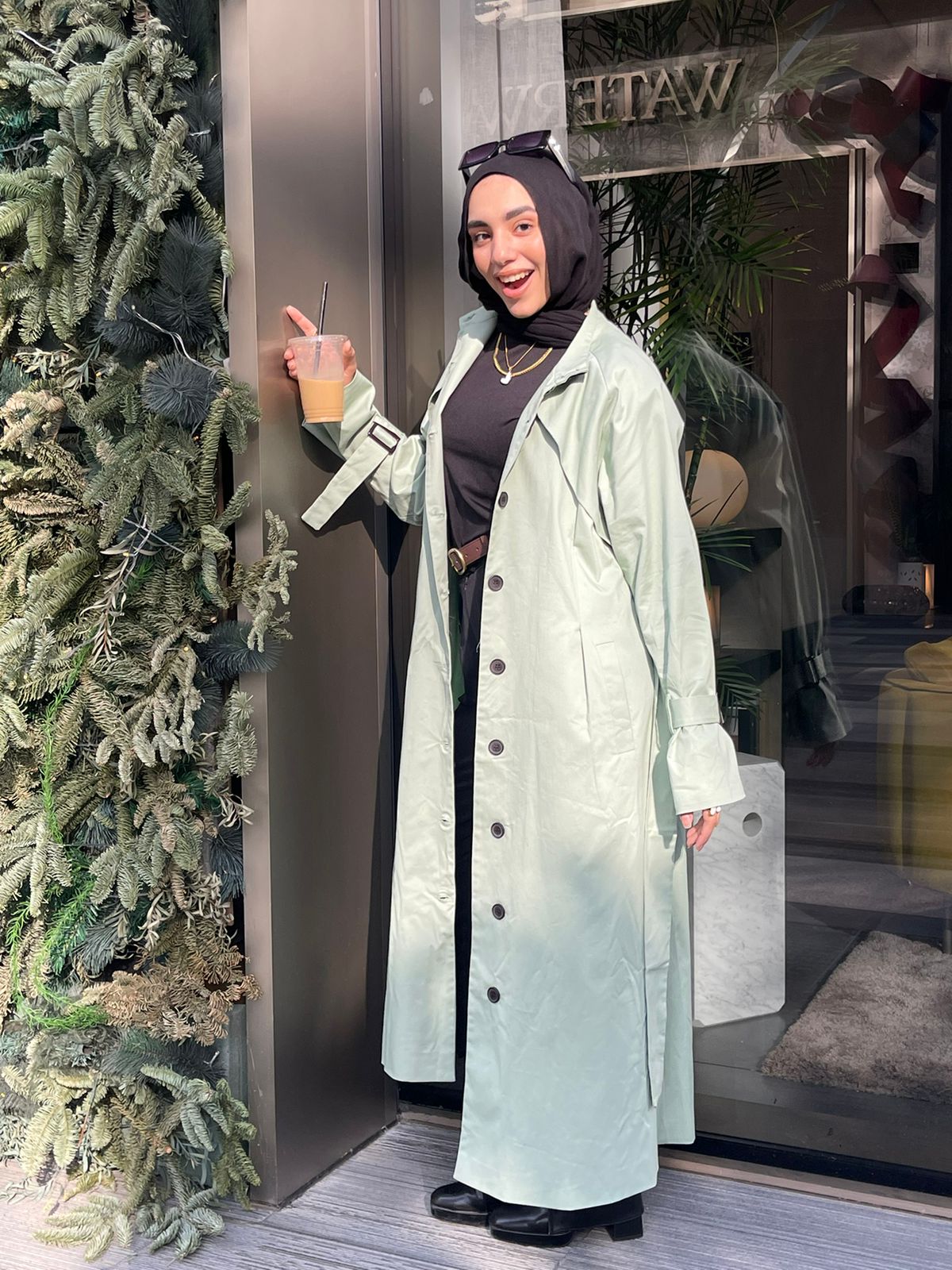 Gabardine Trench coat- Mint