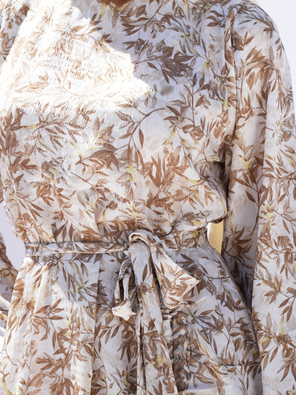 Spring Whisper Dress-Brown