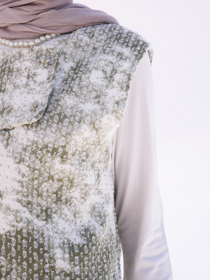 Cloud Tweed Vest-Olive