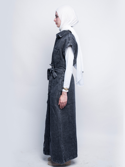 Denim Dress-Black