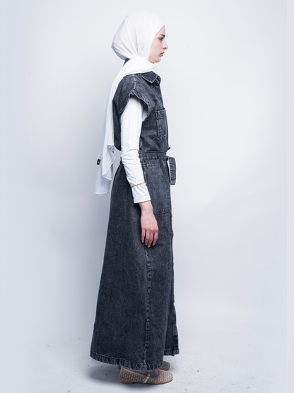 Denim Dress-Black