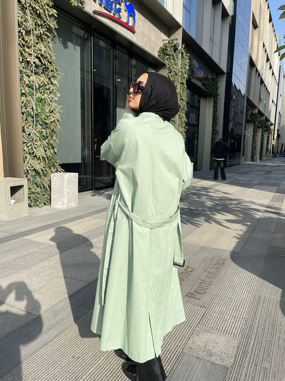 Gabardine Trench coat- Mint