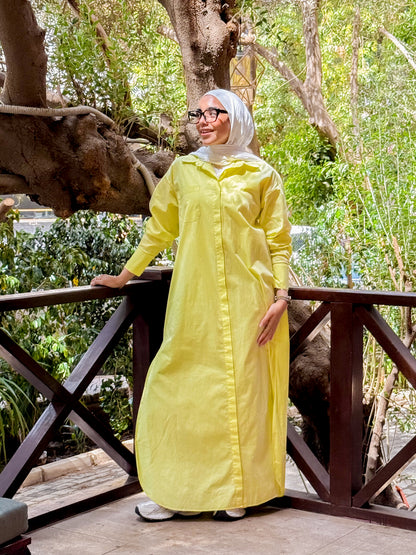 Double Side Slit  Shirt- Lemon
