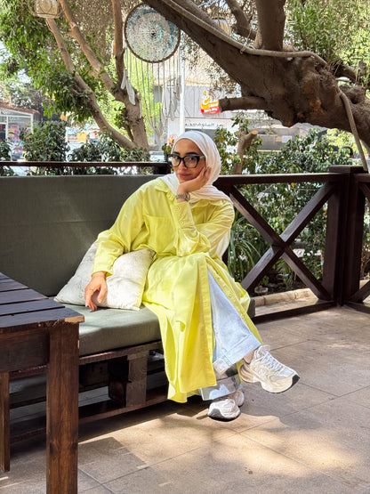 Double Side Slit  Shirt- Lemon