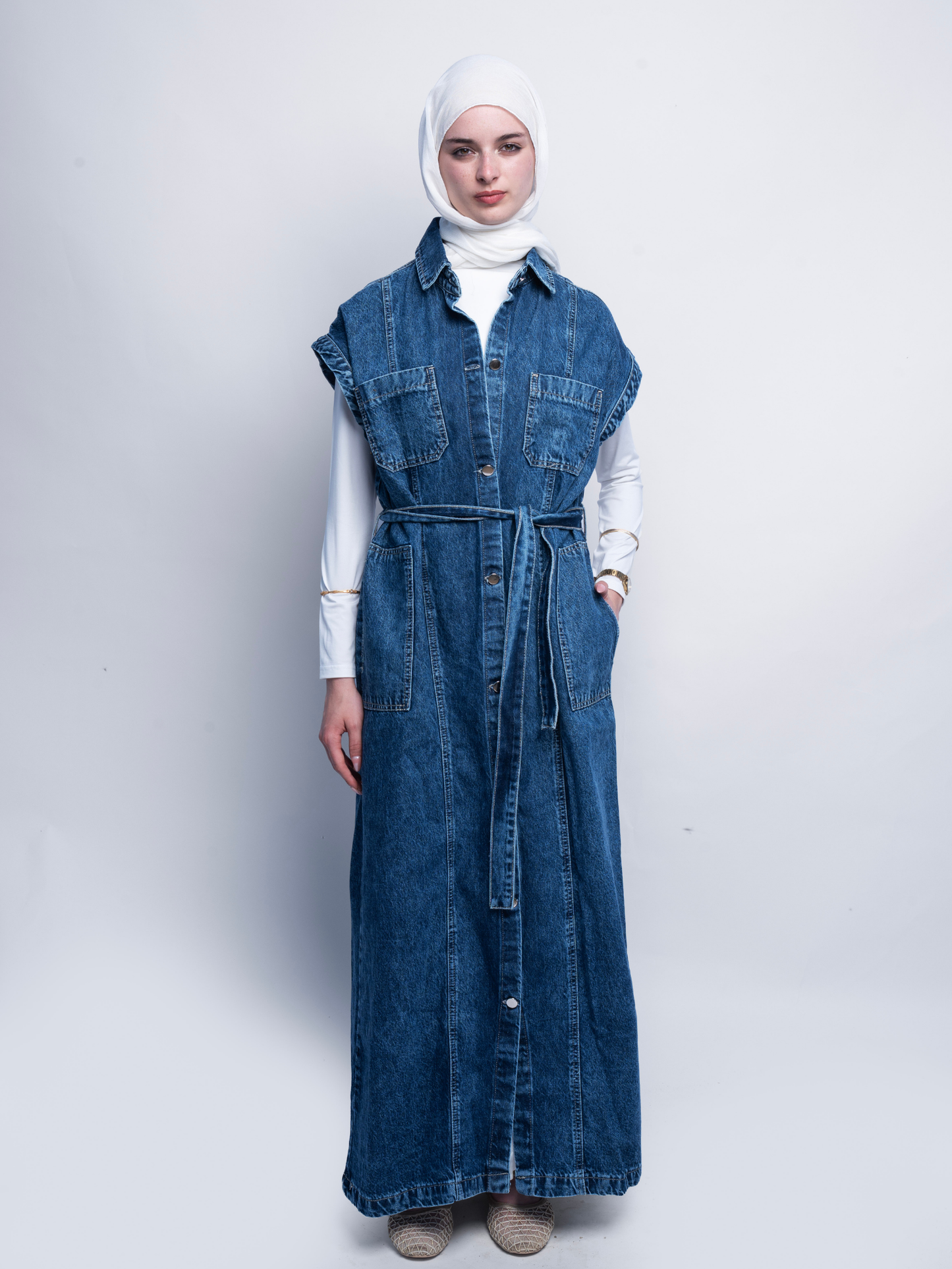 Denim Dress-Blue