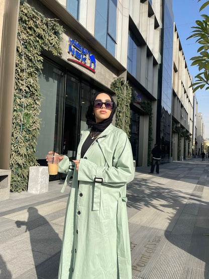 Gabardine Trench coat- Mint