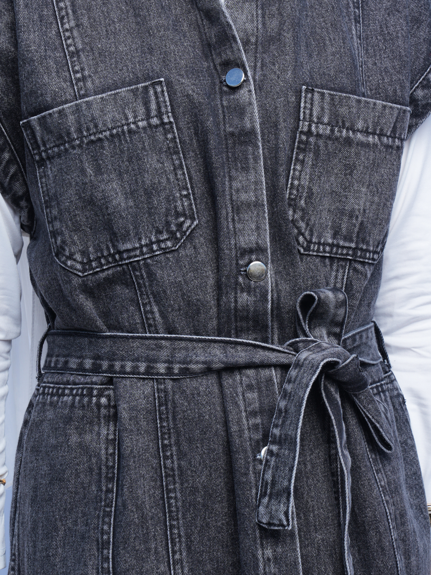 Denim Dress-Black