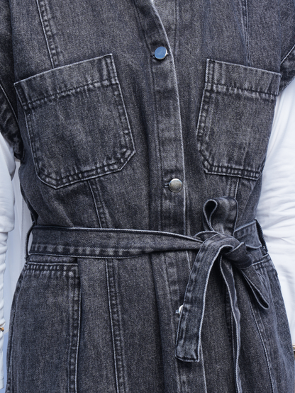 Denim Dress-Black