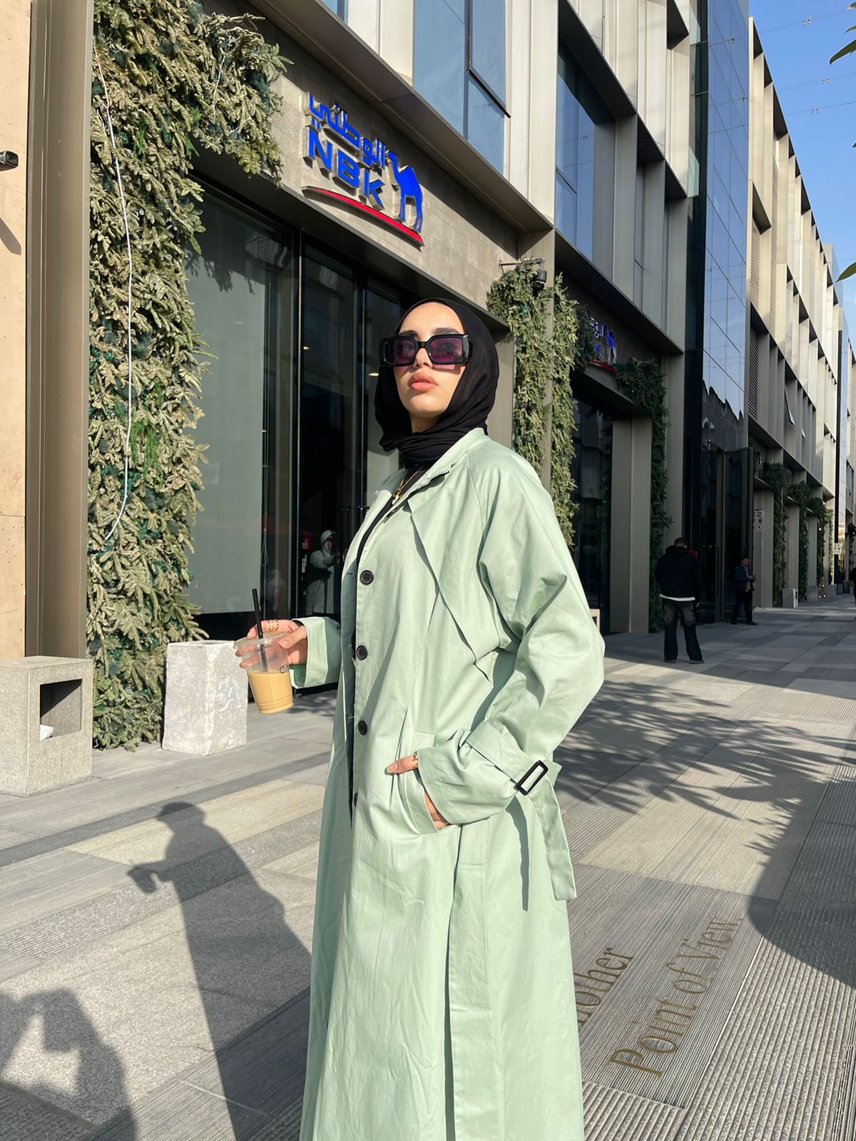 Gabardine Trench coat- Mint
