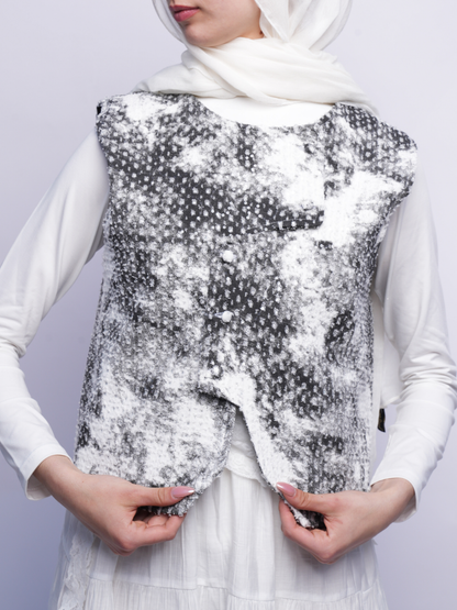 Cloud Tweed vest-Black