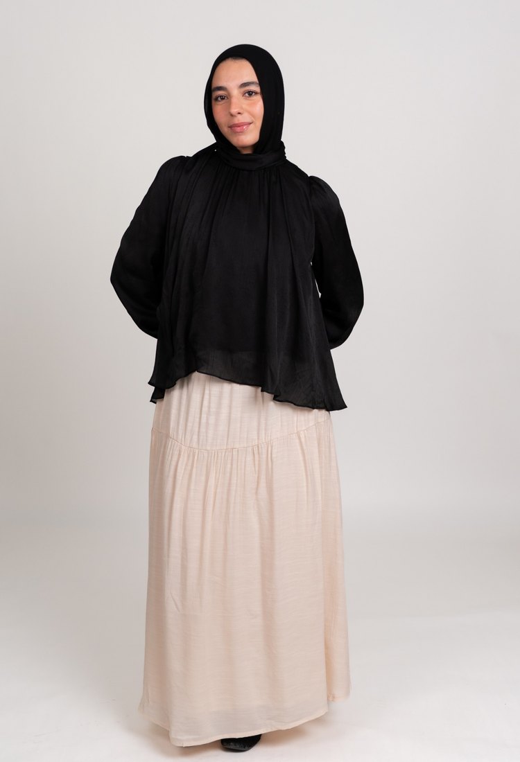printed chiffon blouse - Black