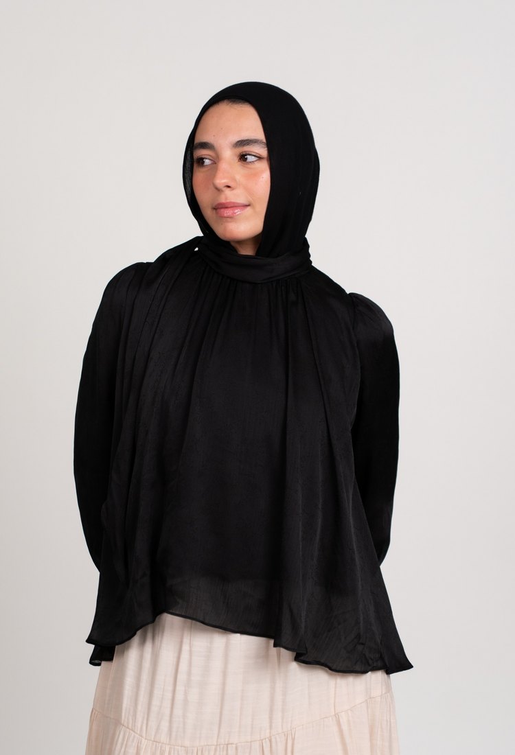printed chiffon blouse - Black