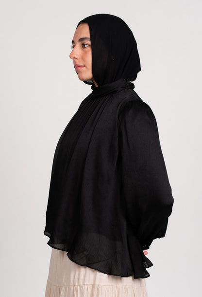 printed chiffon blouse - Black
