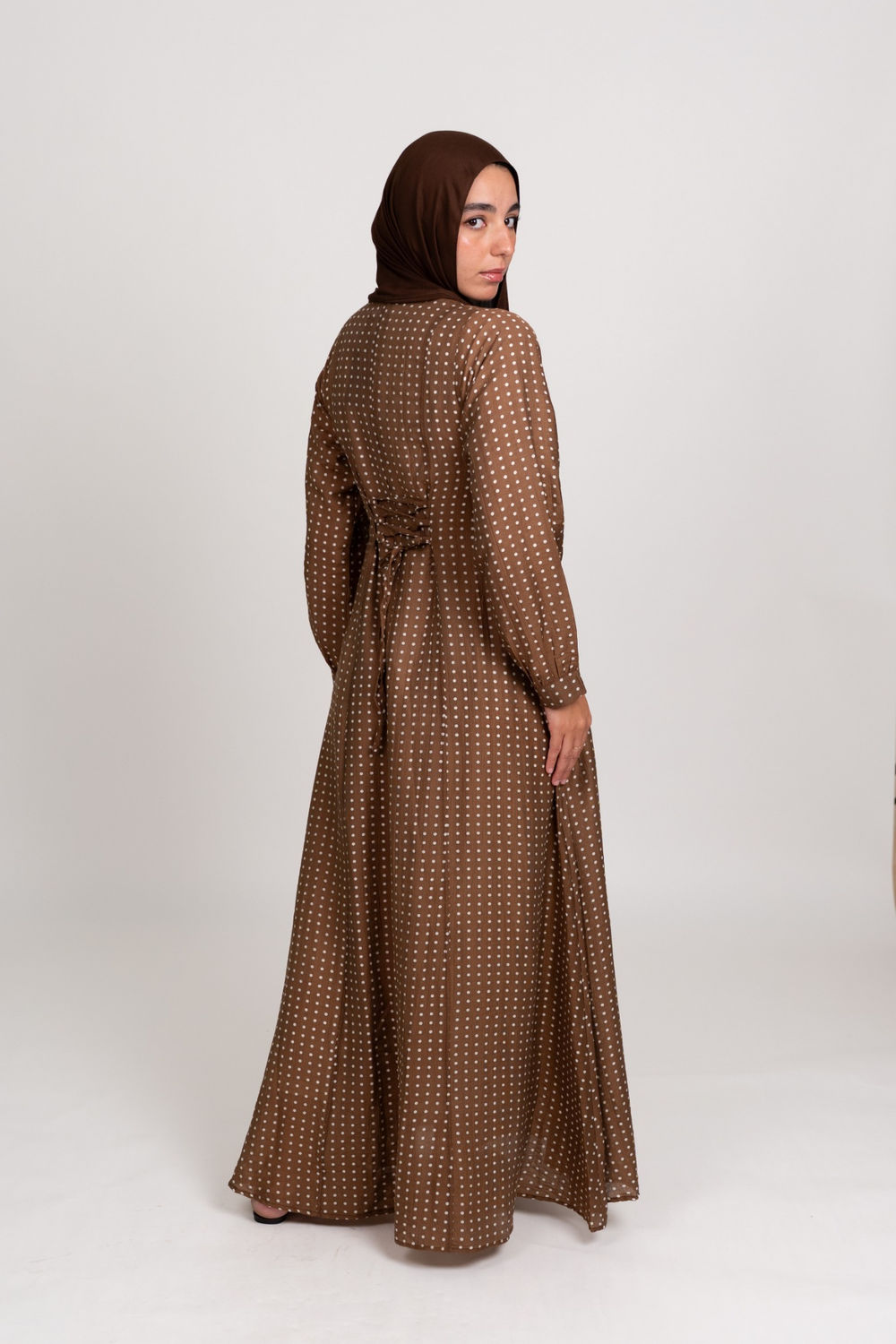 Dots Dress-Brown