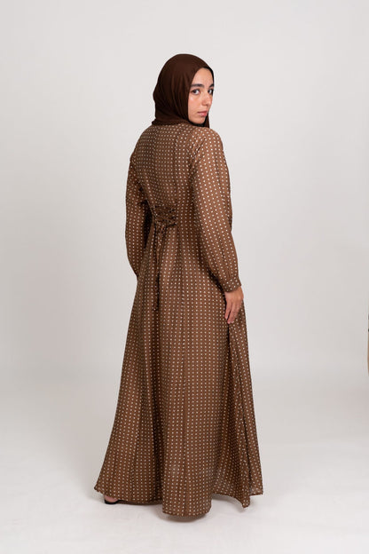 Dots Dress-Brown