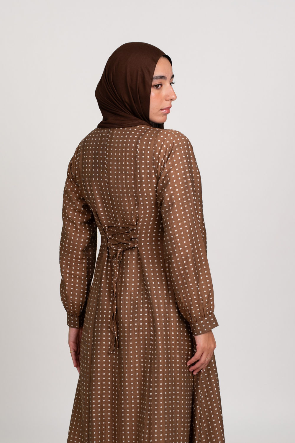 Dots Dress-Brown