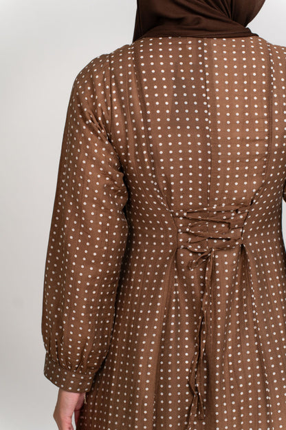 Dots Dress-Brown