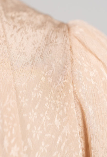 printed chiffon blouse - Beige