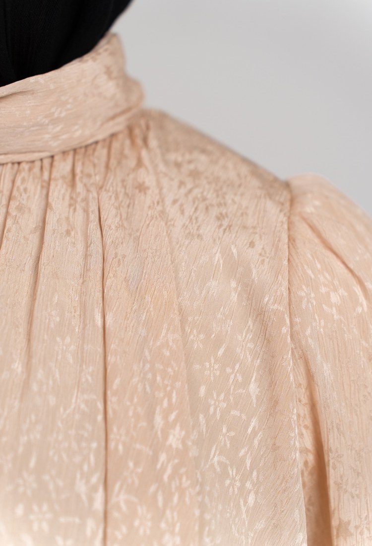 printed chiffon blouse - Beige