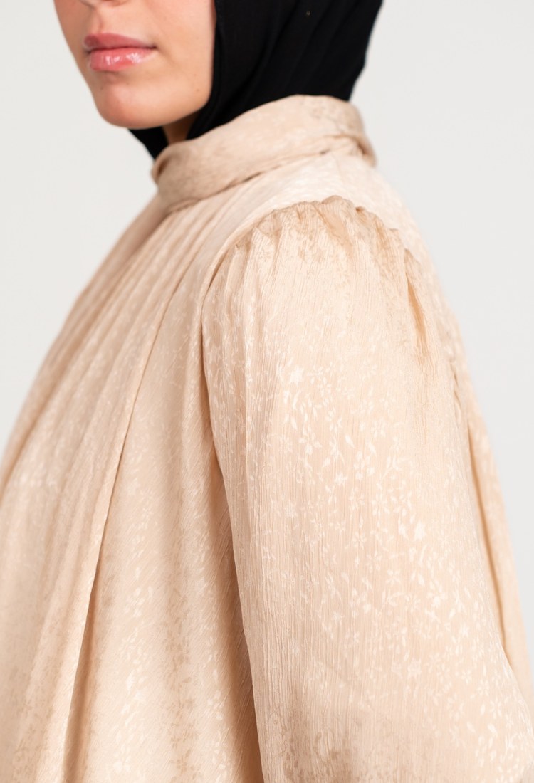 printed chiffon blouse - Beige