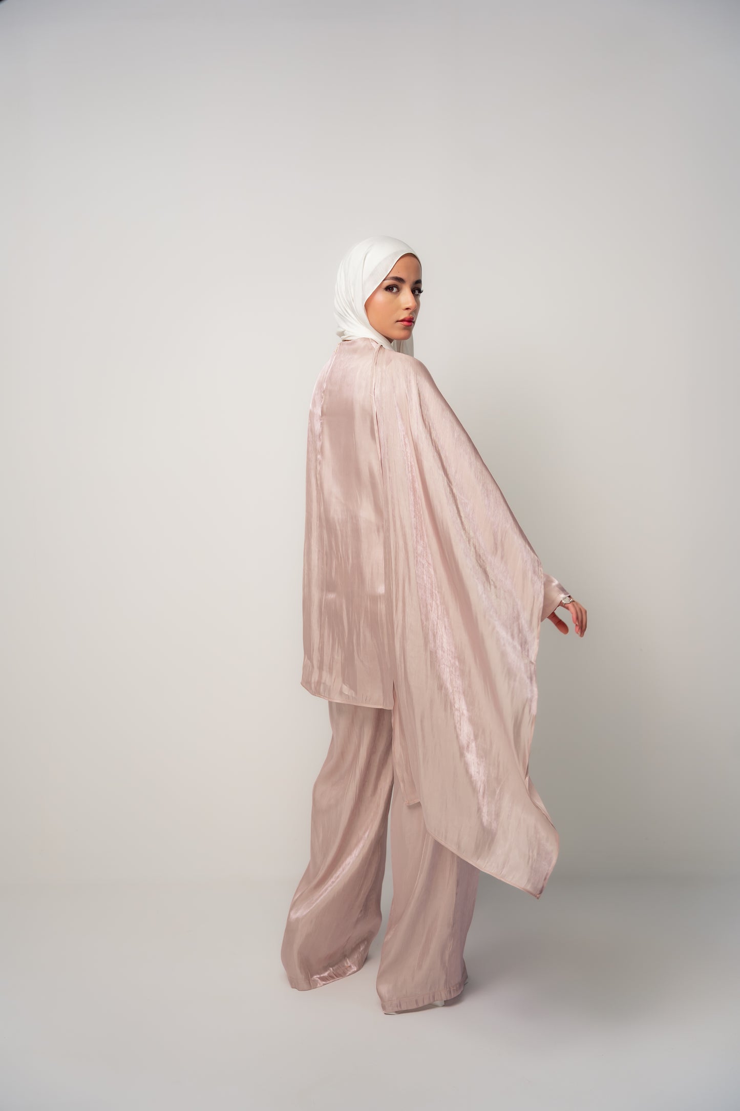 Draped Shimmer Set- Light Pink