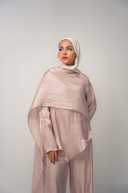 Draped Shimmer Set- Light Pink