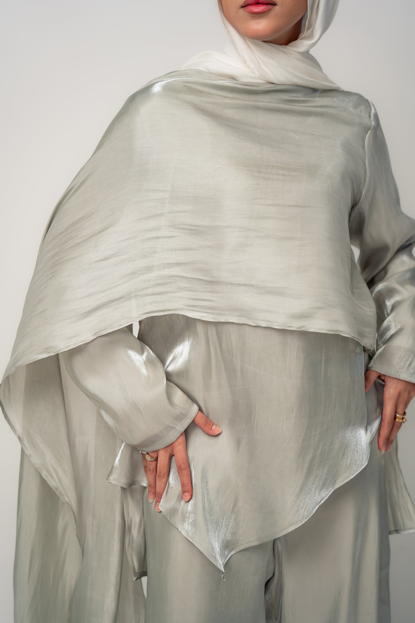 Draped Shimmer Set- Mint