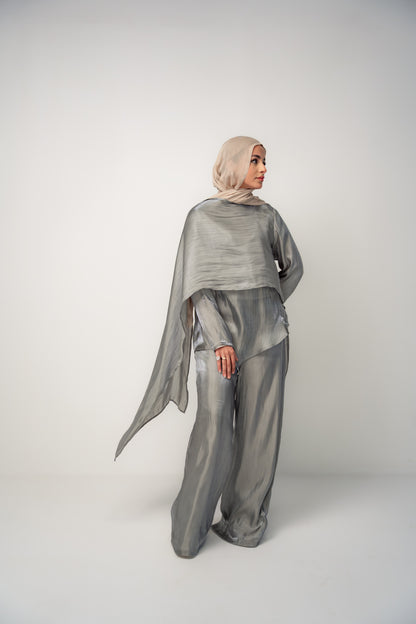 Draped Shimmer Set- Olive