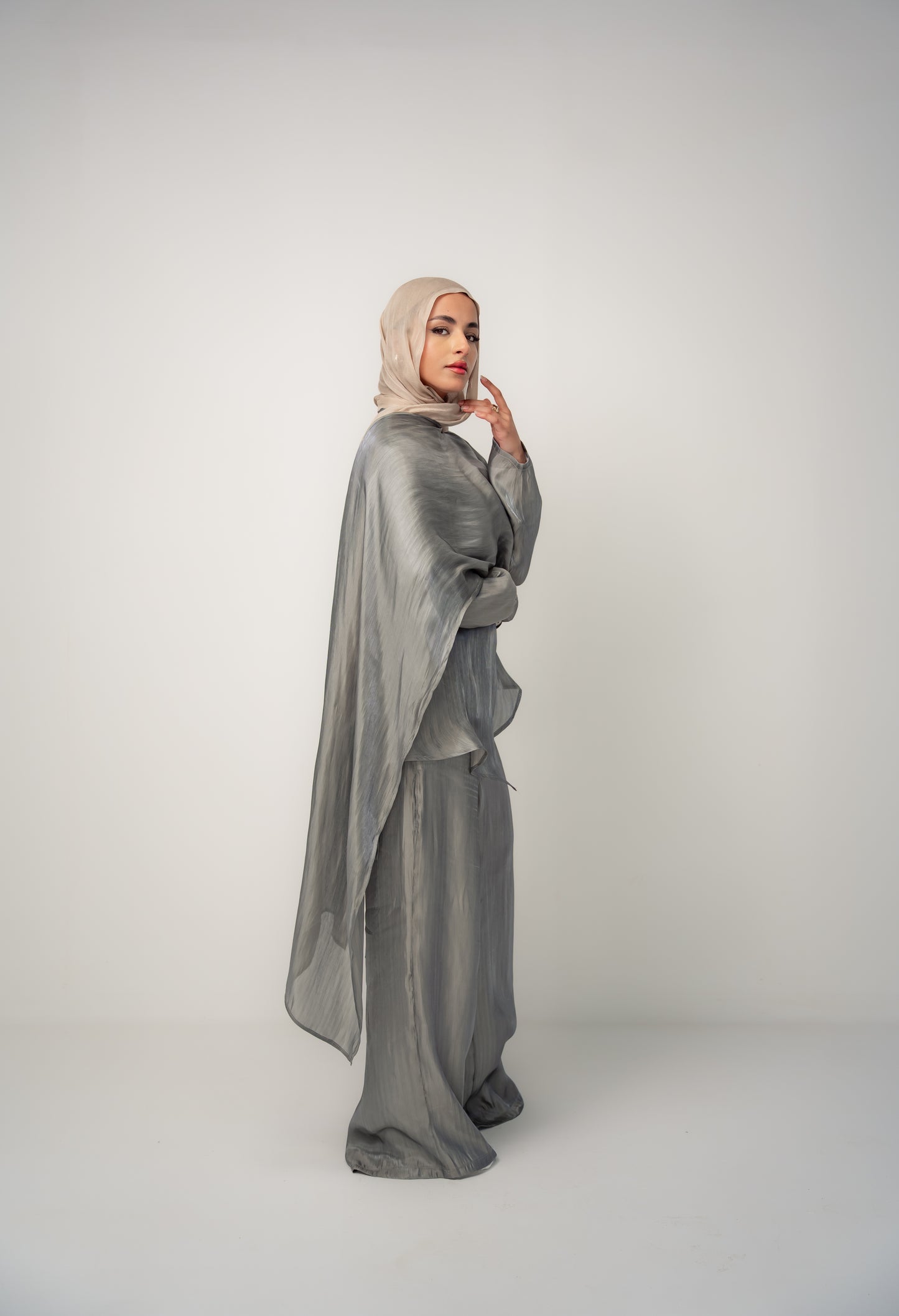 Draped Shimmer Set- Olive