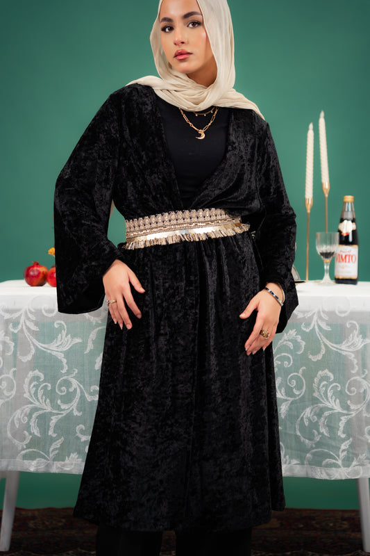 Velvet Kaftan- Black