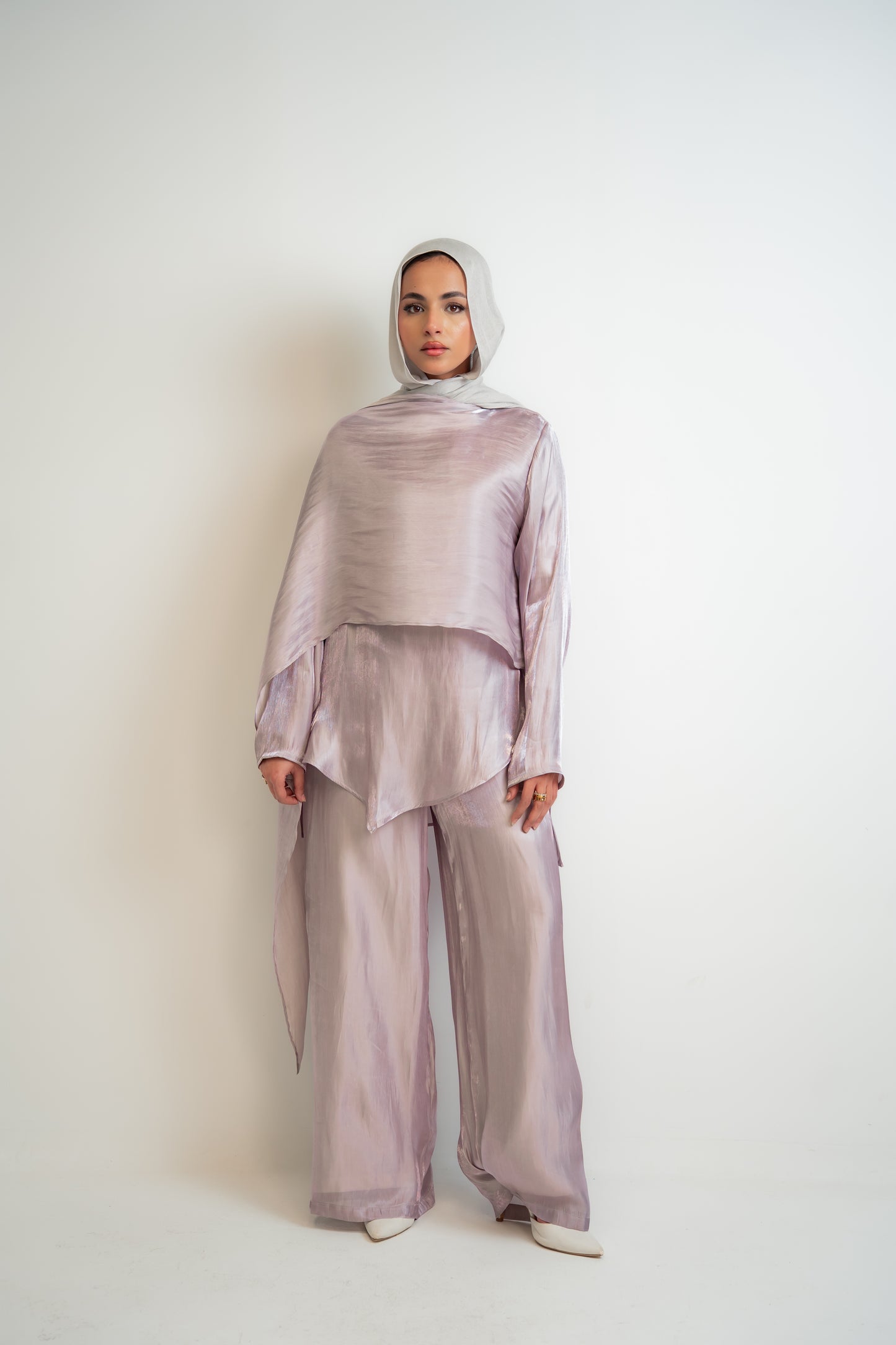 Draped Shimmer Set- Lilac