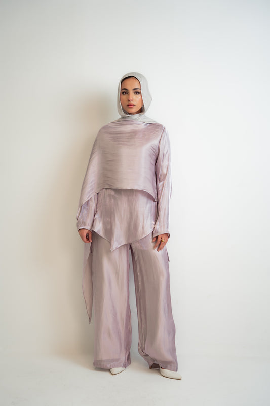 Draped Shimmer Set- Lilac