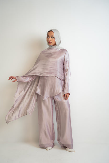 Draped Shimmer Set- Lilac