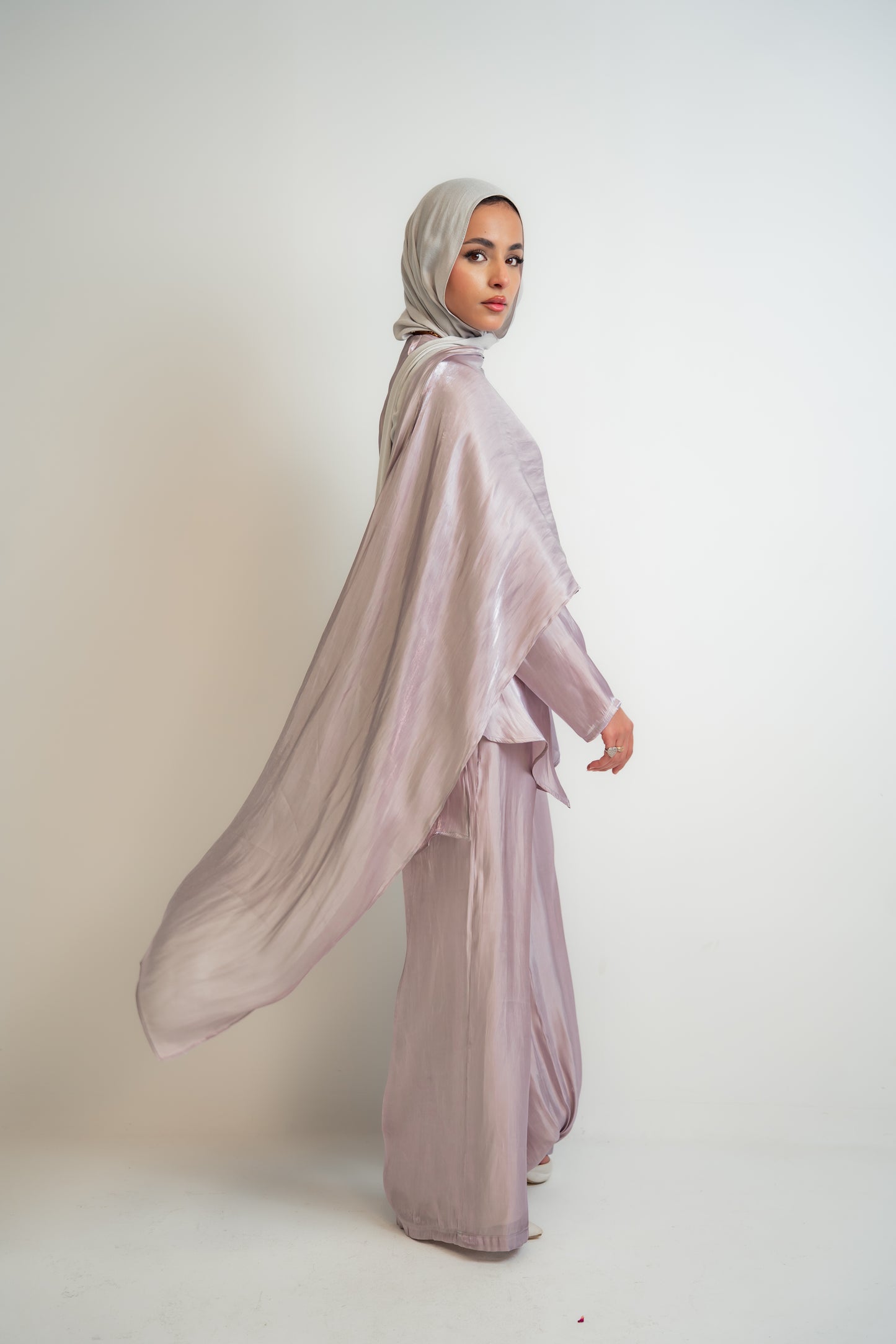 Draped Shimmer Set- Lilac