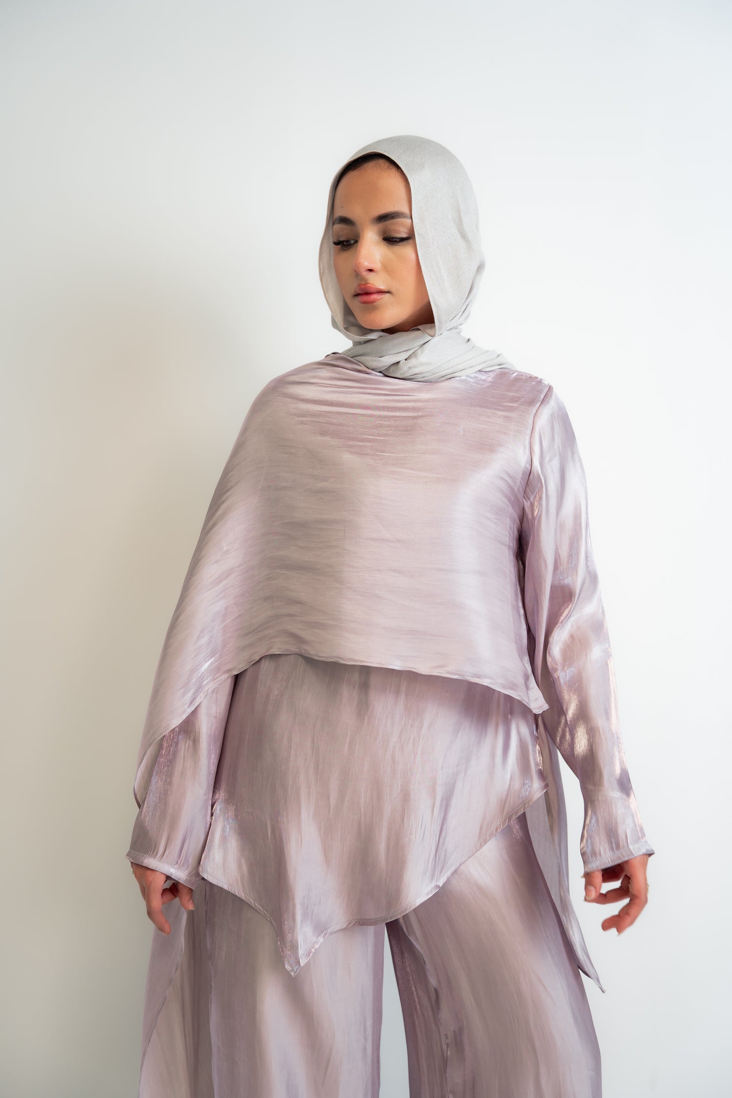 Draped Shimmer Set- Lilac