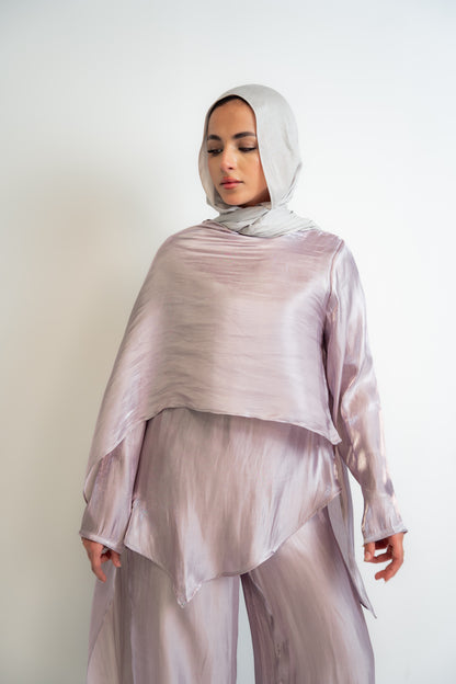 Draped Shimmer Set- Lilac