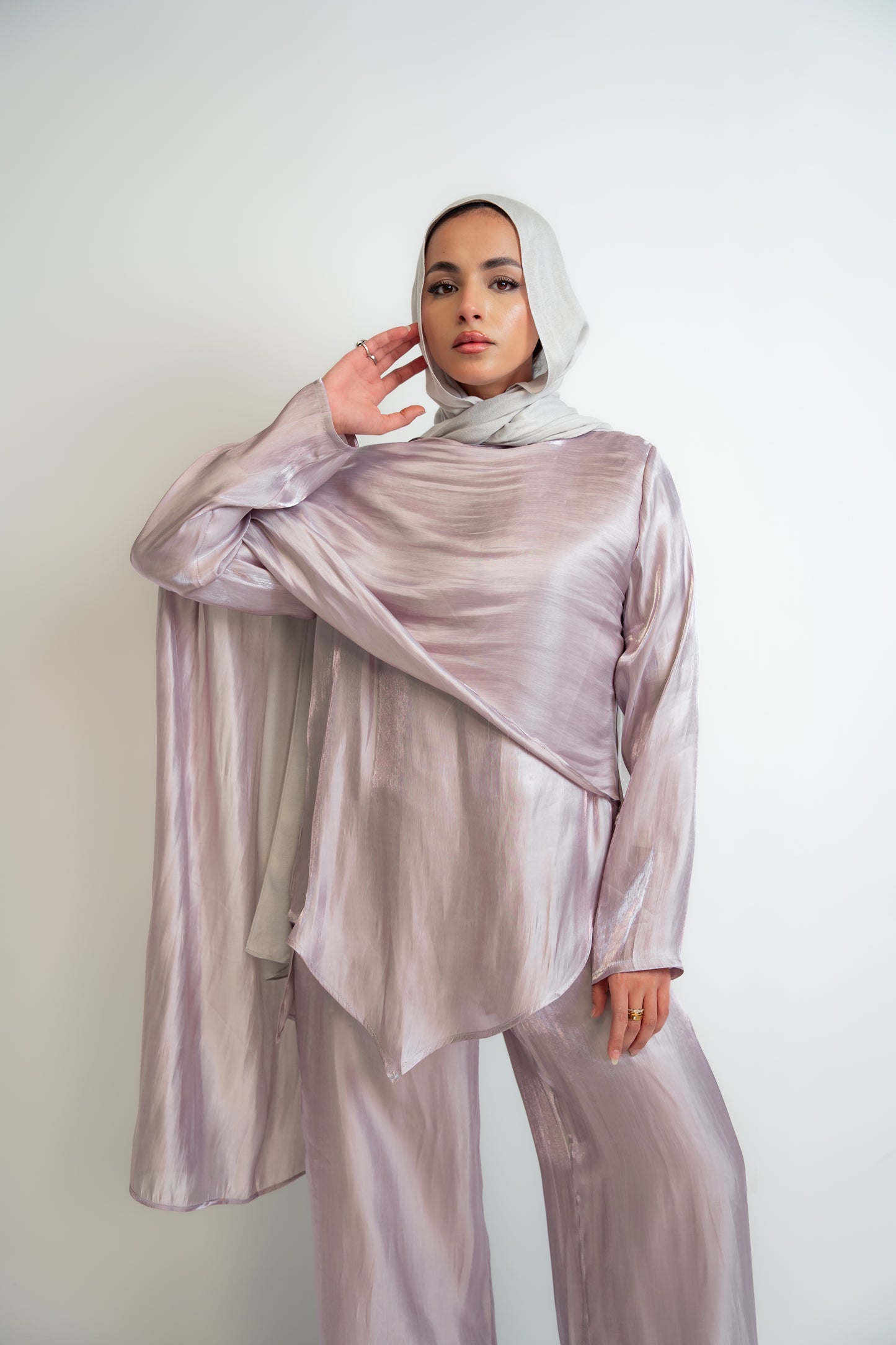 Draped Shimmer Set- Lilac