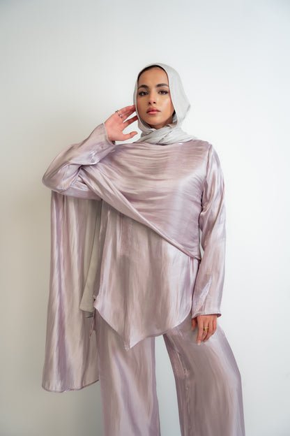 Draped Shimmer Set- Lilac