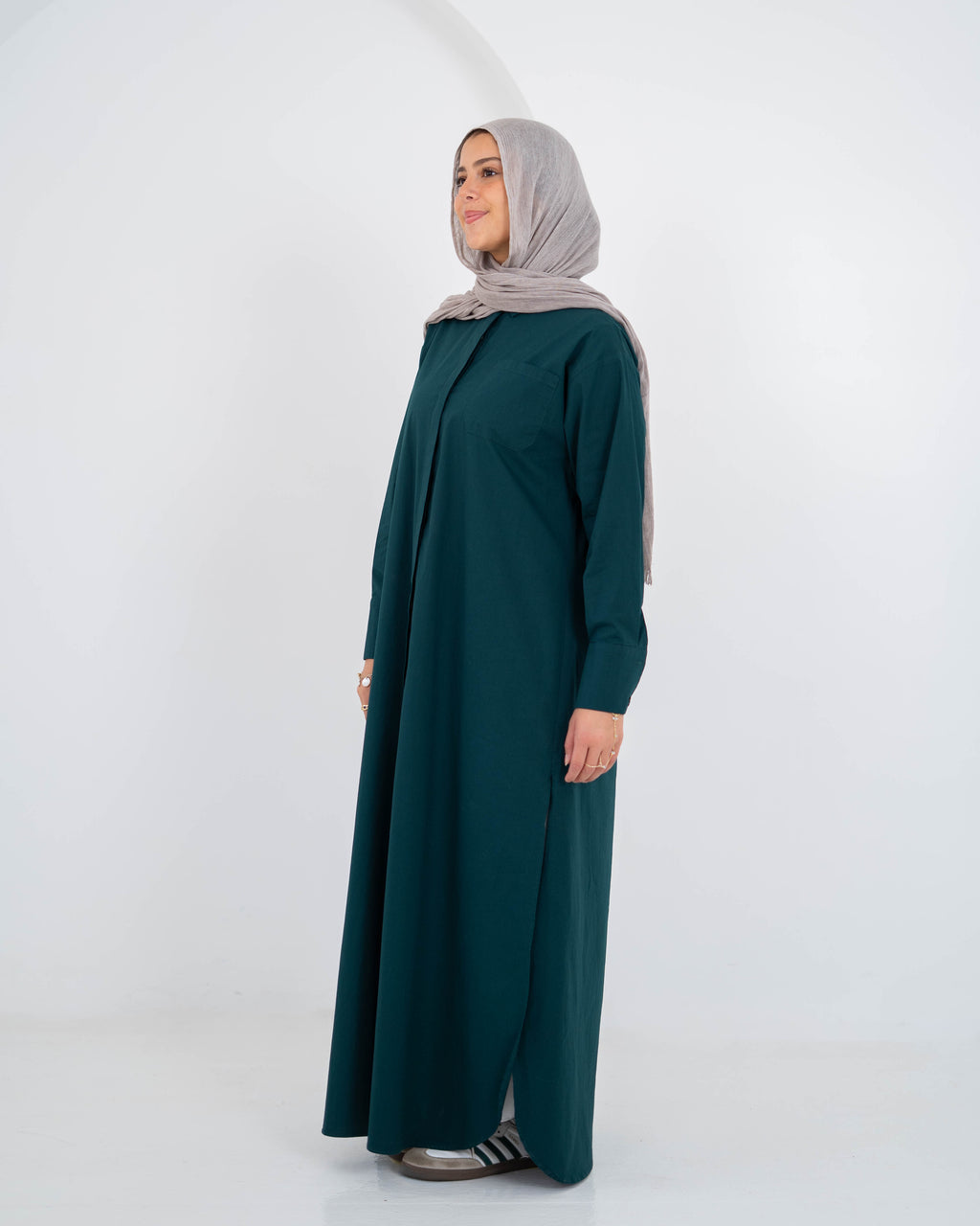 Double Side Slit  Shirt -Teal