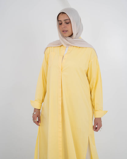 Double Side Slit  Shirt -yellow