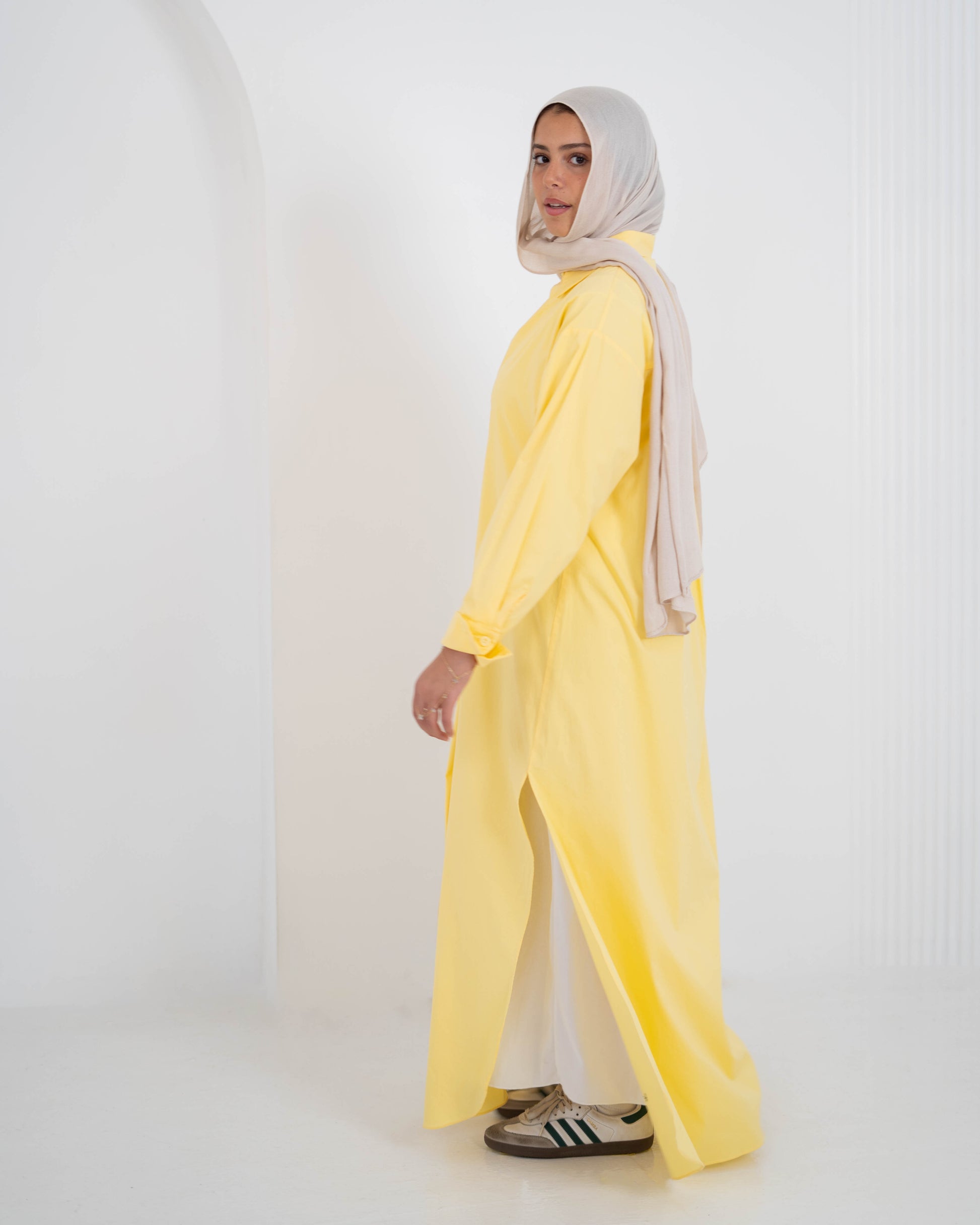 Double Side Slit  Shirt -yellow