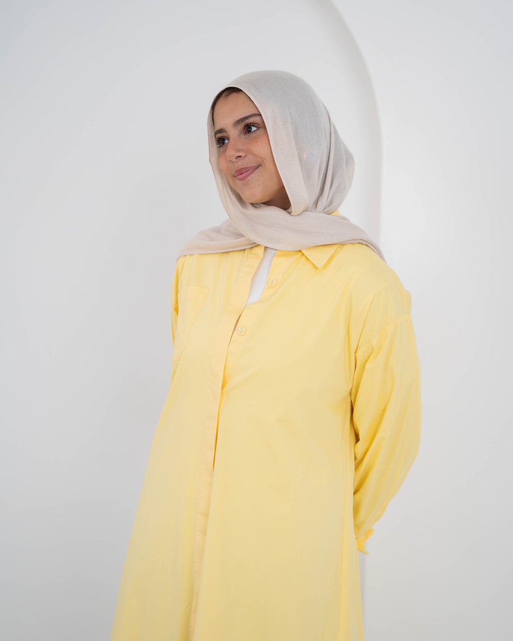 Double Side Slit  Shirt -yellow